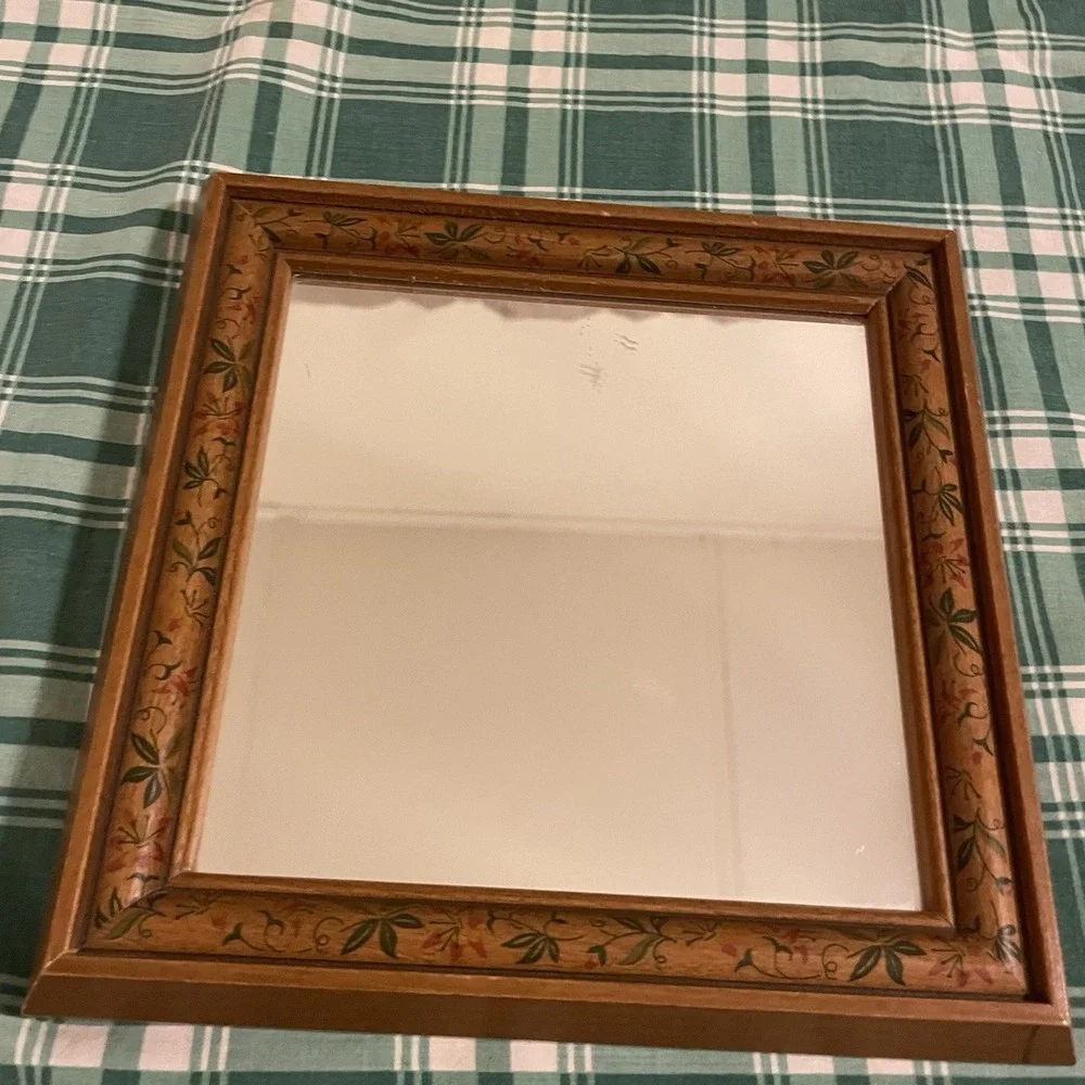 Vintage Home Interiors Floral Framed Mirrors Set of 2 Wall Decor 7.5